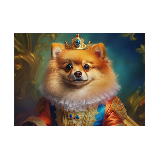 Pomeranian Renaissance Dog Portrait Art Print, Wall Decor Gift, Animal Lover Home Decor, Dog Wall Art