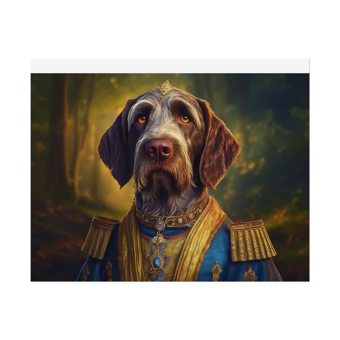 German Wirehaired Pointer Renaissance Pet Portrait Print, Pointer, Dog Lover Wall Art,  Dog Memorial Gift, wall art, wall print, dog print