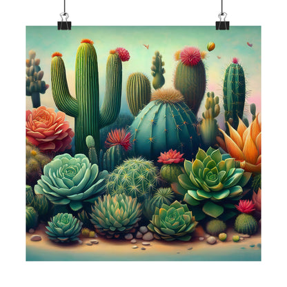 Abstract Cacti and Succulent Desert Garden Color Print | Wall Art | Wall Print