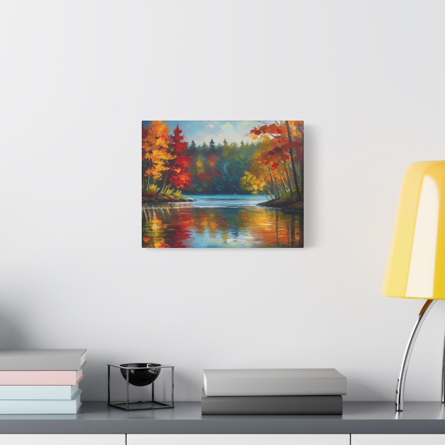 Fall Leaves on the Lake on Canvas | wall art |  wall print