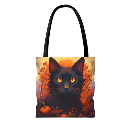 Spooky Black Cat Halloween Tote Bag, Halloween Home Decor Candy Bag, Ultimate Trick or Treat Bag