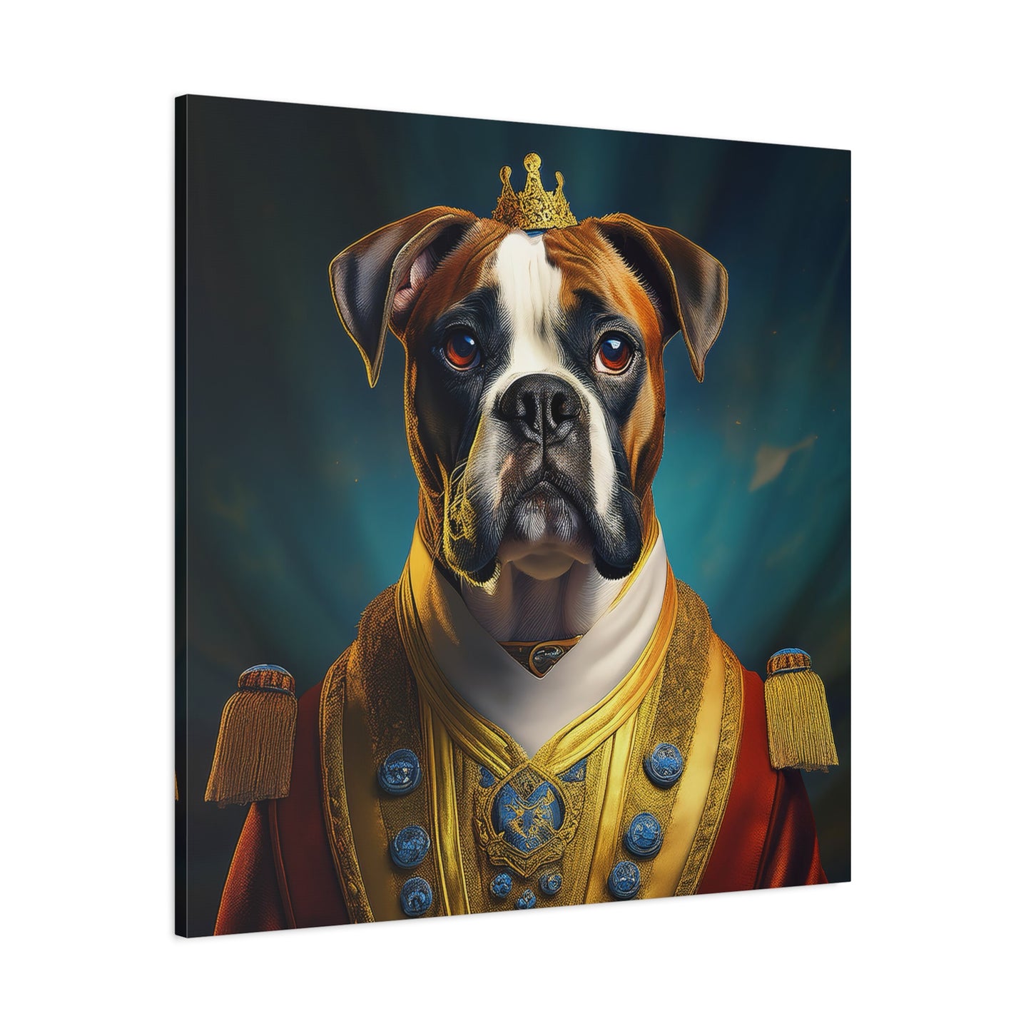 Boxer Renaissance Pet Portrait  on Canvas, wall art, wall print, dog portrait, dog art