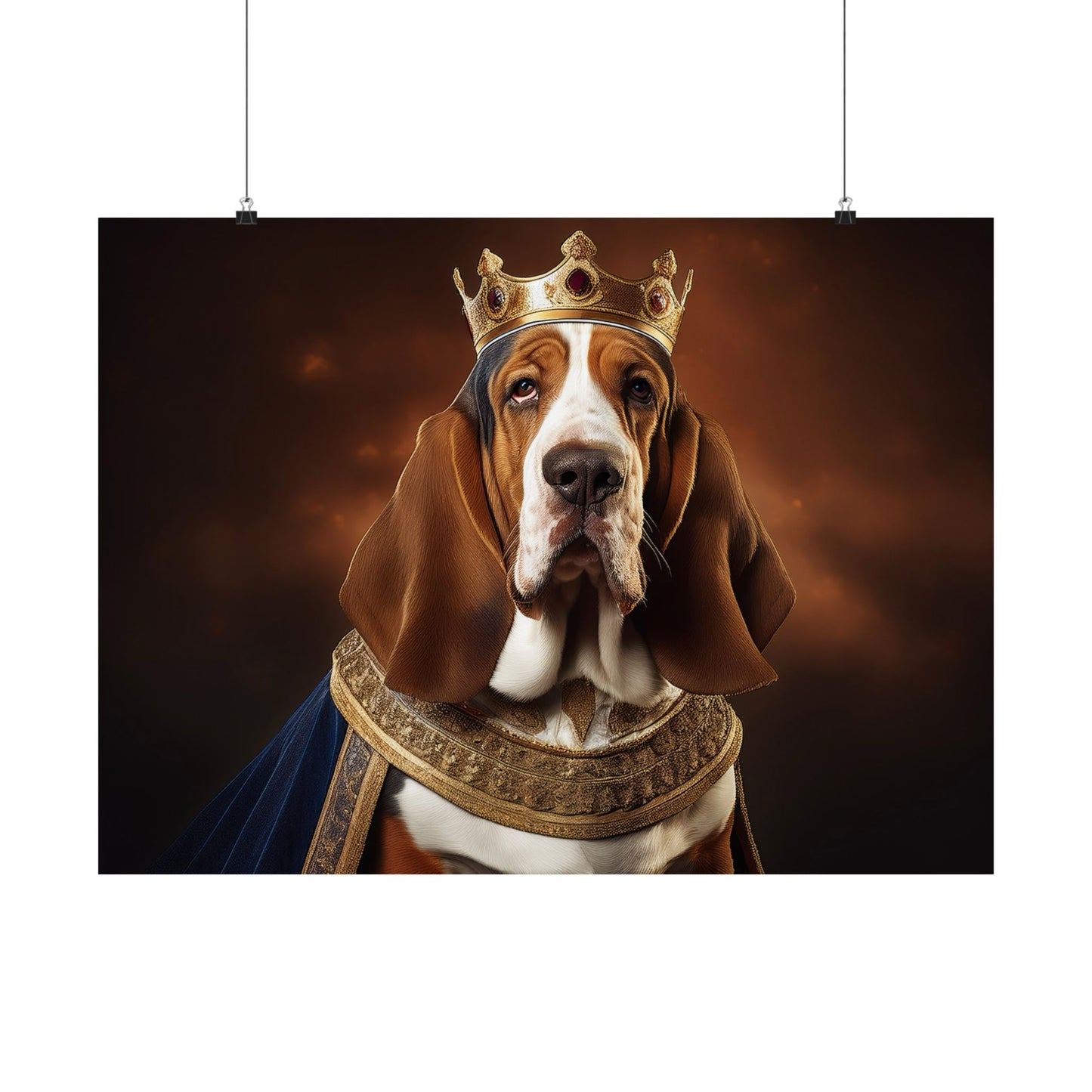 Bassett Hound Renaissance Dog Portrait Art Print, Wall Decor Gift, Animal Lover Home Decor, Dog Wall Art