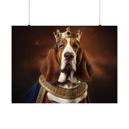 Bassett Hound Renaissance Dog Portrait Art Print, Wall Decor Gift, Animal Lover Home Decor, Dog Wall Art