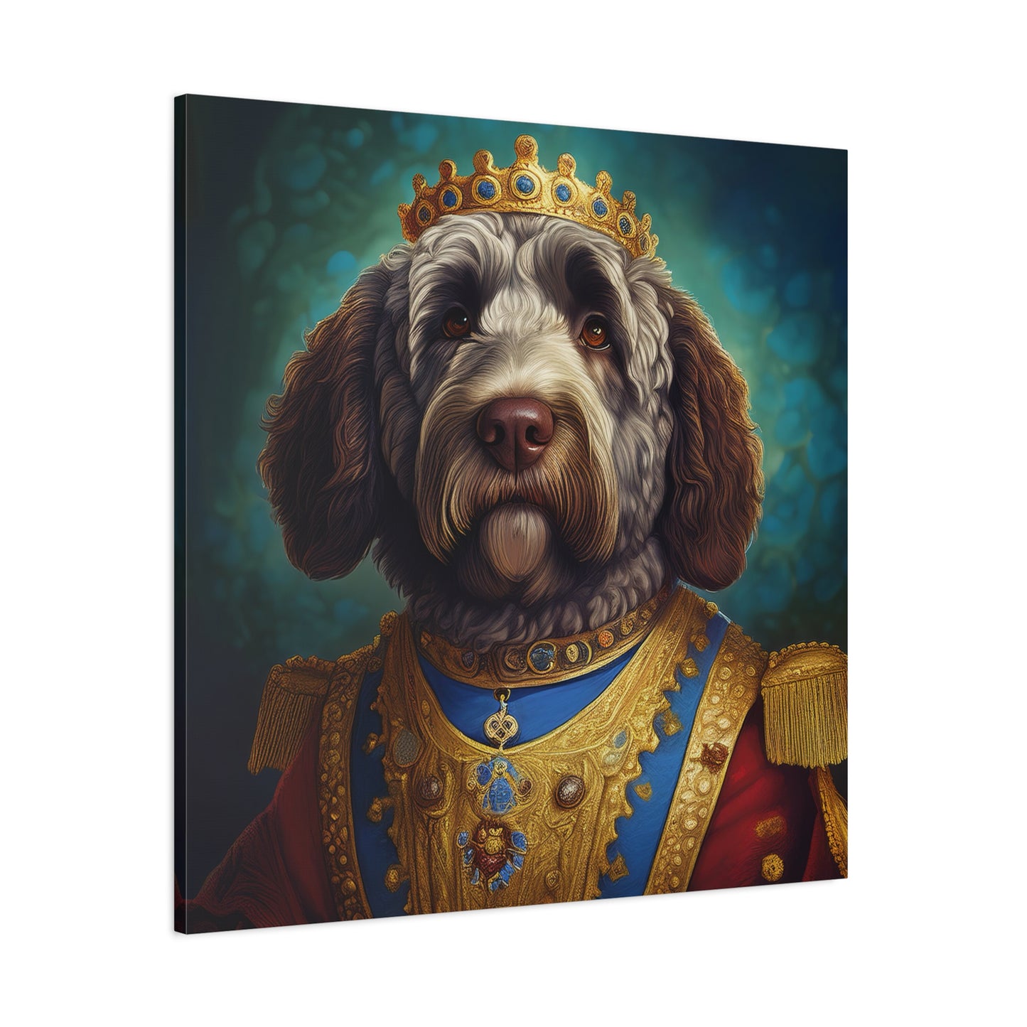 Portuguese Water Dog Renaissance Pet Portrait on Canvas | wall art | wall print