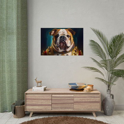 English Bulldog Renaissance  Dog Pet Portrait Print | Wall Art | Wall Print