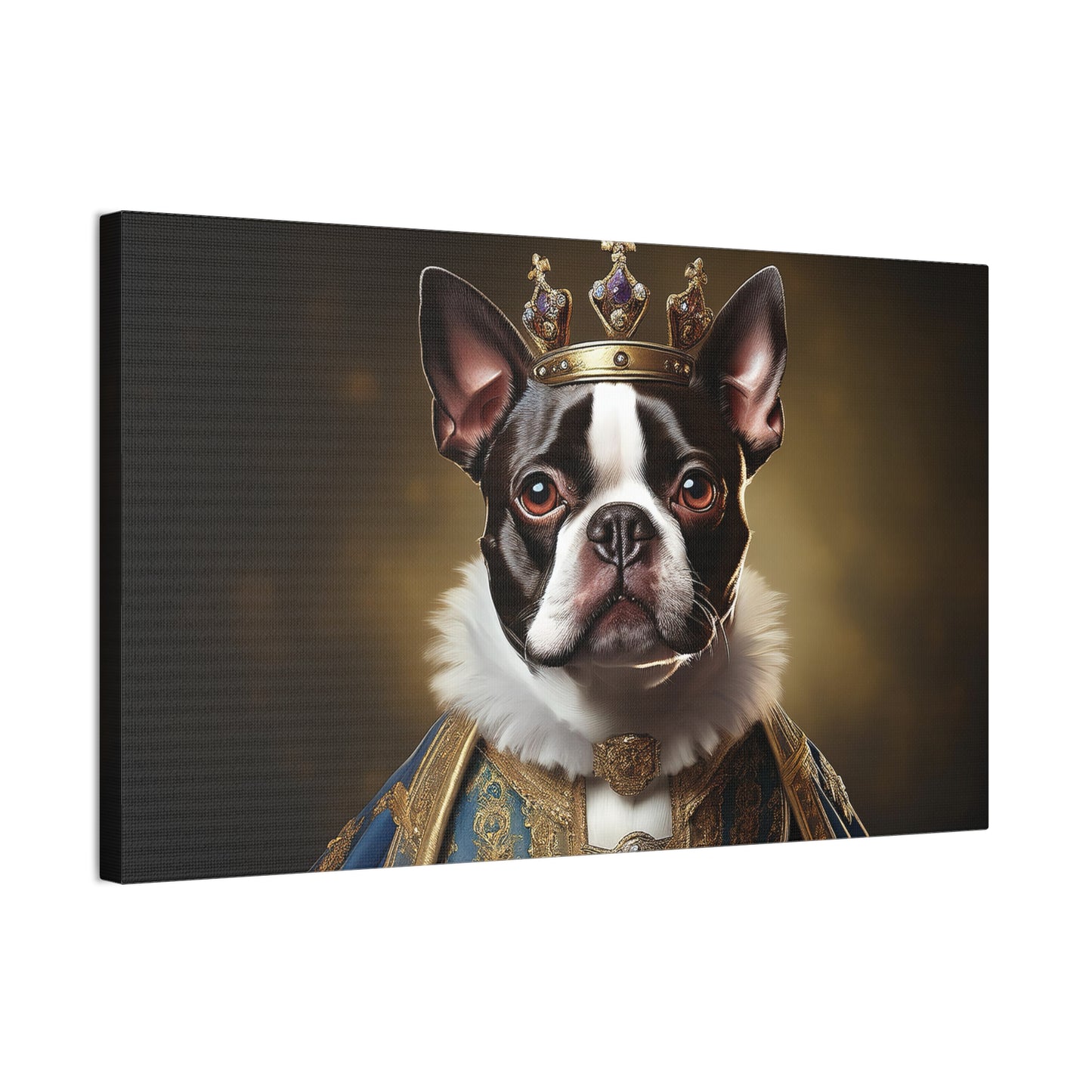 Boston Terrier Renaissance Pet Portrait on Canvas, wall print, wall art, dog portrait, dog art