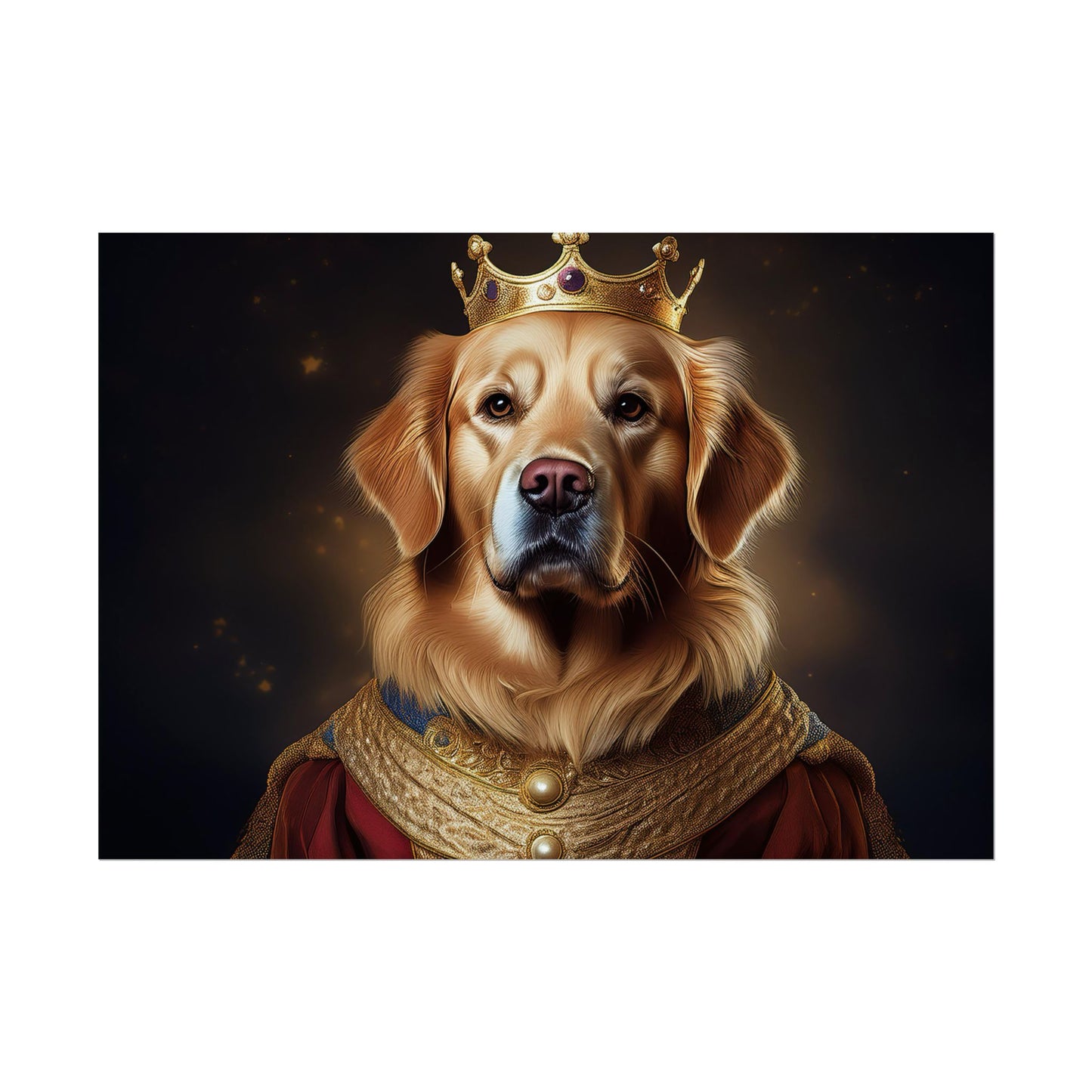 Golden Retriever Renaissance Dog Portrait  Art Print, Wall Decor Gift, Animal Lover Home Decor, Dog Wall Art