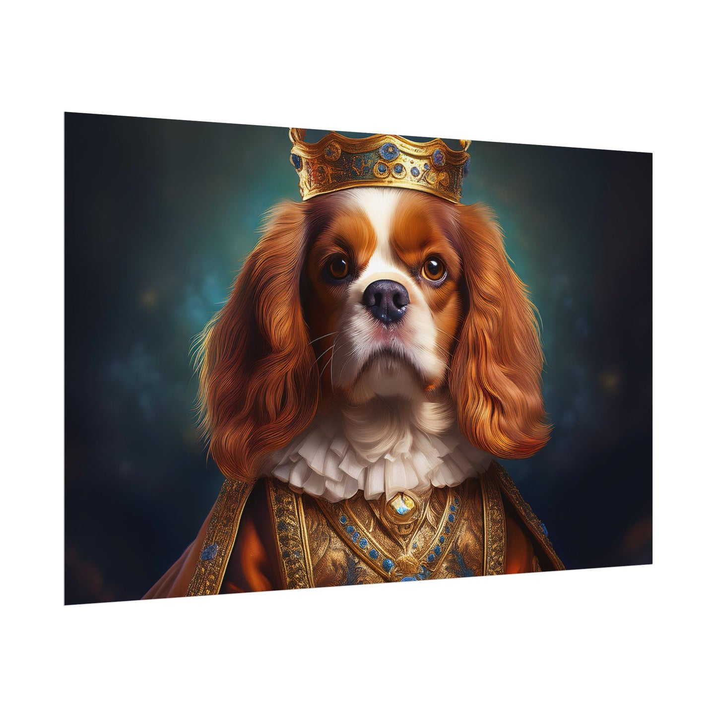 Cavalier King Charles Spaniel Art Pet Portrait Print, Renaissance, Wall Print, Wall Art