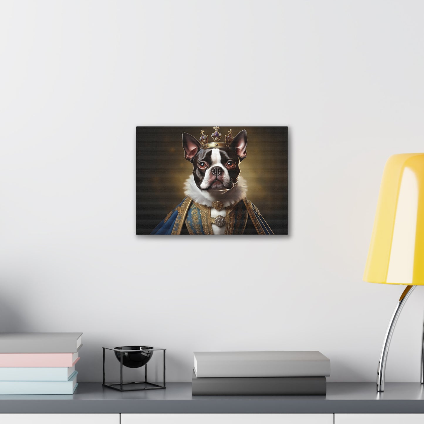 Boston Terrier Renaissance Pet Portrait on Canvas, wall print, wall art, dog portrait, dog art