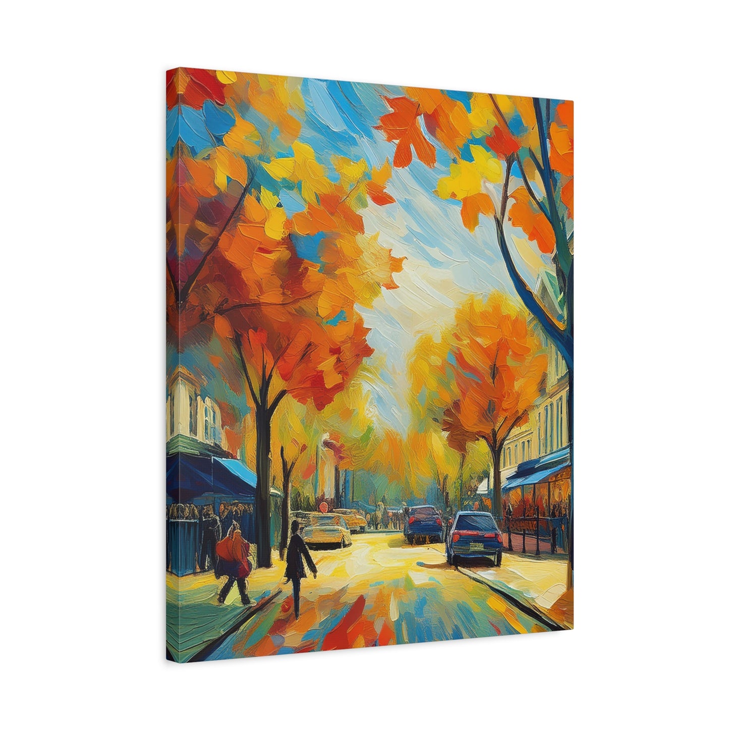 Fall Leaves In the City Painting Canvas Wall Art | Wall Art | Wall Print