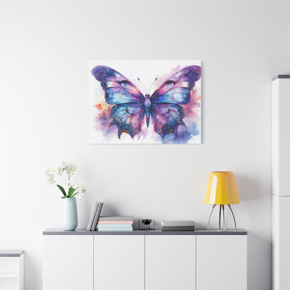 Blue & Purple Butterfly Alcohol Ink Canvas Art | Butterfly Decor | Wall Art | Wall Print