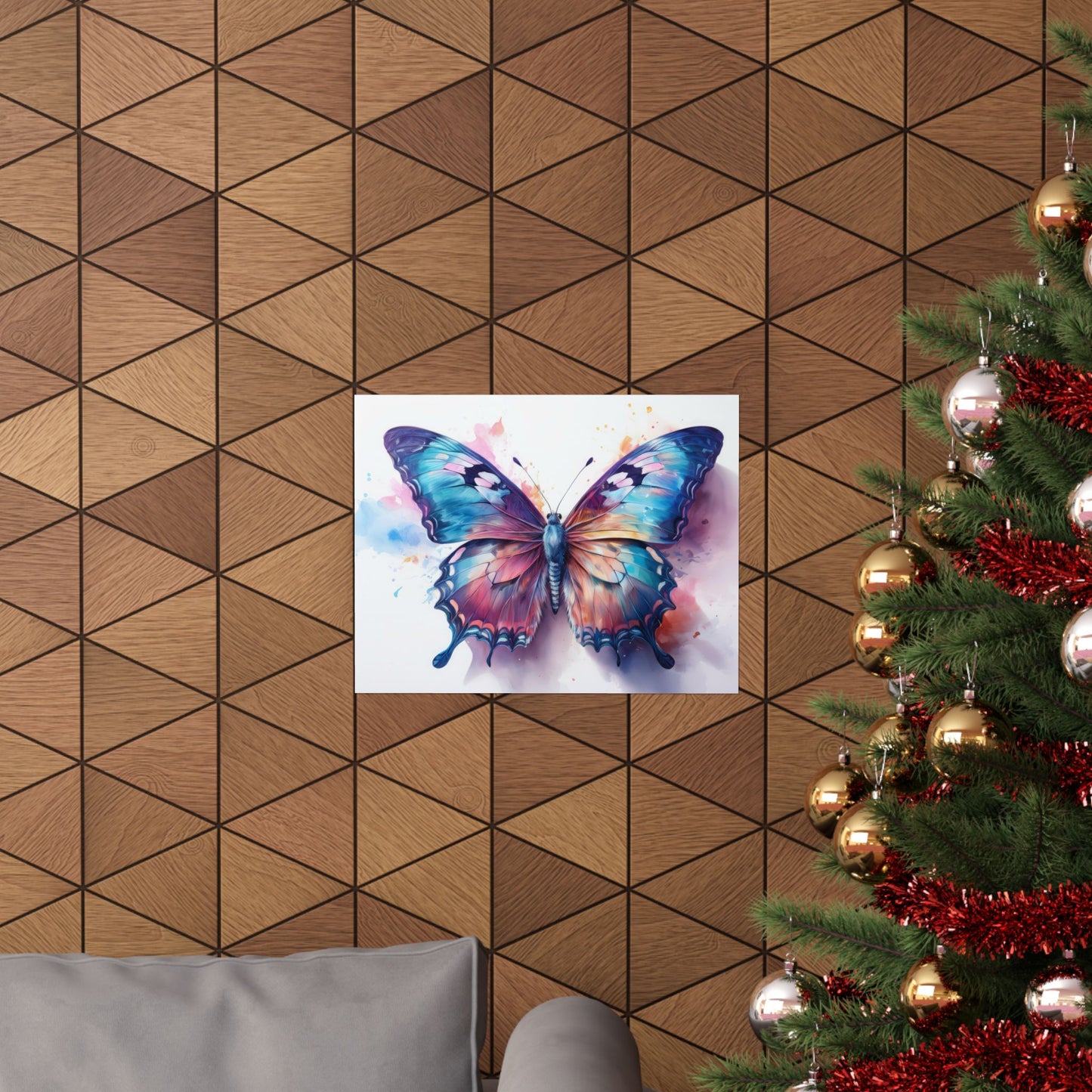 Teal, Blue & Purple Butterfly Alcohol Ink Wall Art |  Butterfly wall art | Wall Art | Wall Print