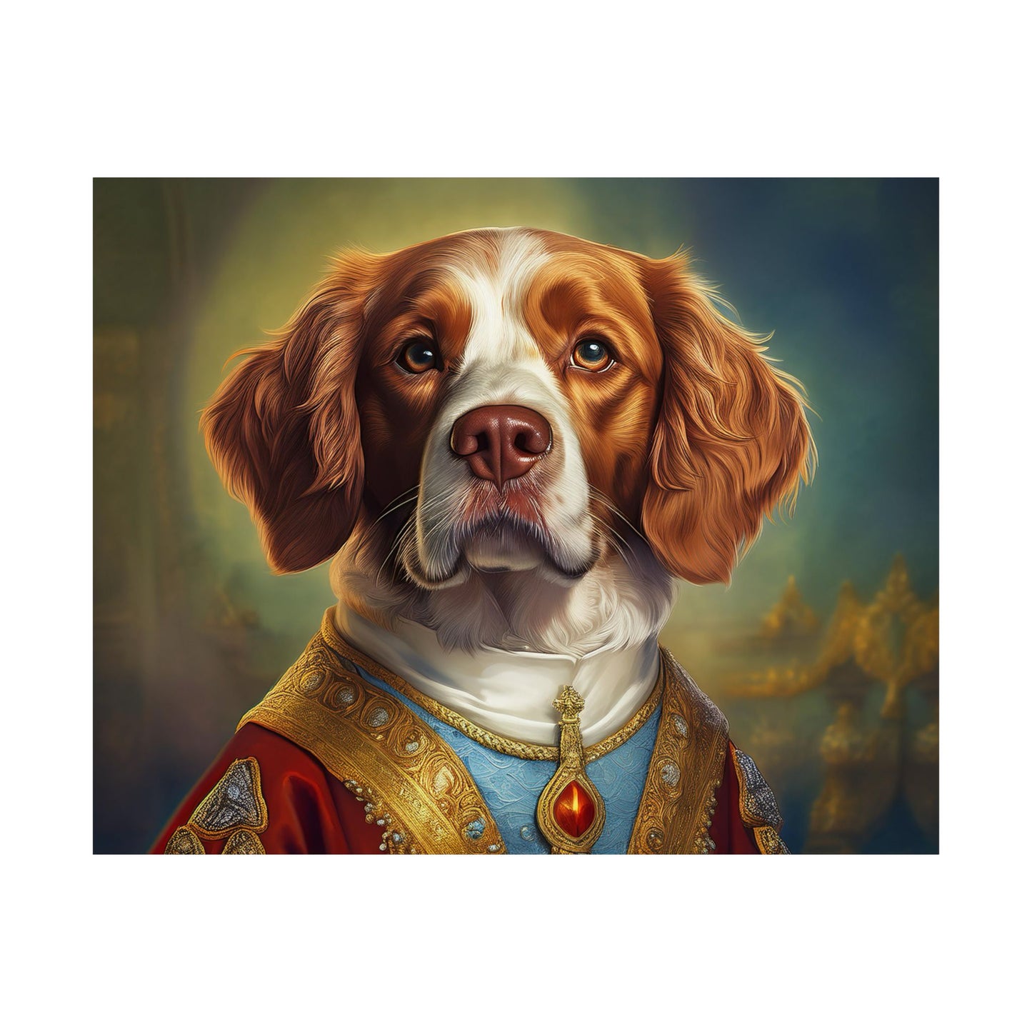 Brittany Dog Renaissance Pet Portrait Print, Brittany Art Print, Wall Decor Gift, Animal Lover, Dog Wall Art, wall print, wall art