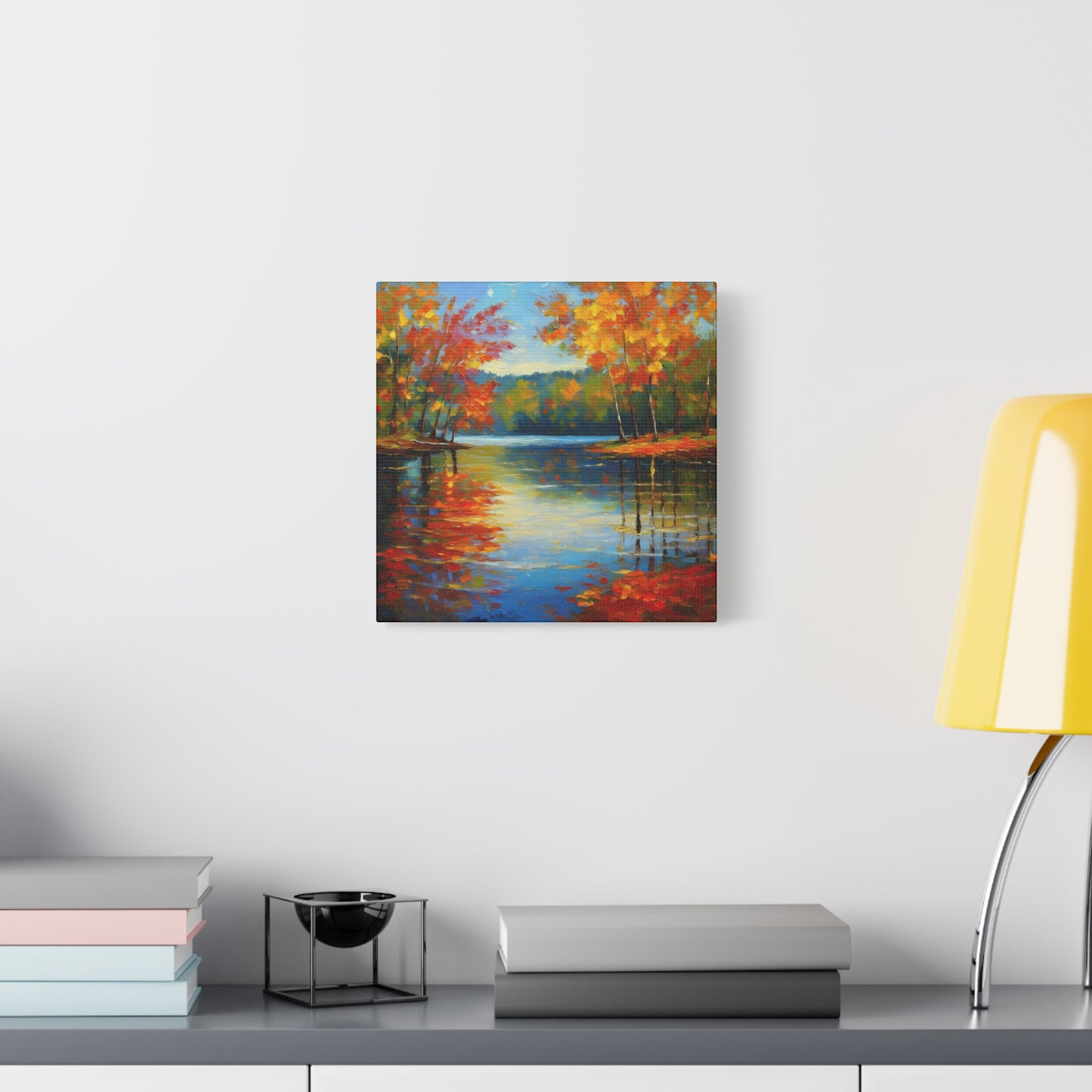 Fall Changing Leaves on a Lake Canvas Print | Style 2 | Wall Art | Wall Print | Fall Decor