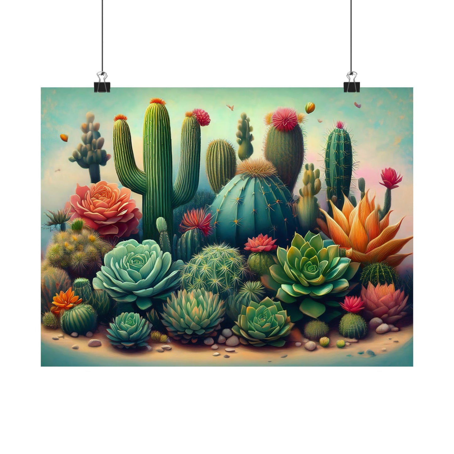 Abstract Cacti and Succulent Desert Garden Color Print | Wall Art | Wall Print