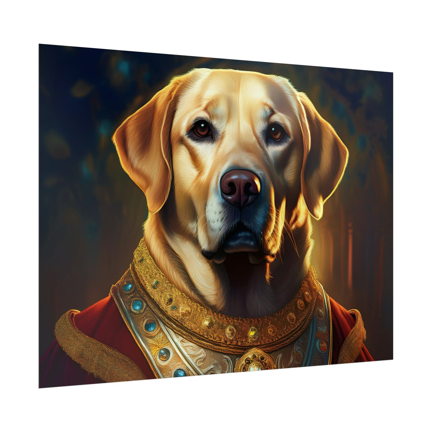 Labrador Retriever Renaissance Pet Portrait Art Print, Wall Decor Gift, Animal Lover Home Decor, Dog Wall Art