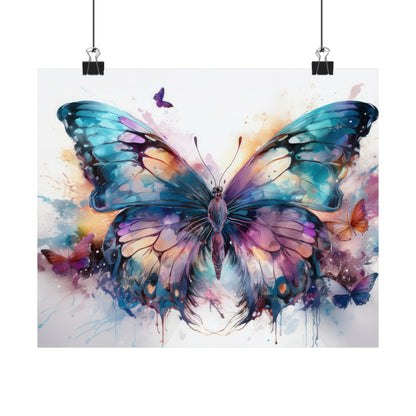 Teal, Orange & Purple Butterfly Alcohol Ink Wall Art | Butterfly wall art | Wall Art | Wall Print