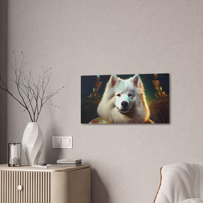 Regal Samoyed Canvas Art, Pet Wall Decor, Dog Portrait, Unique Home Decor, Animal Lover Gift, Noble Canine Wall Art