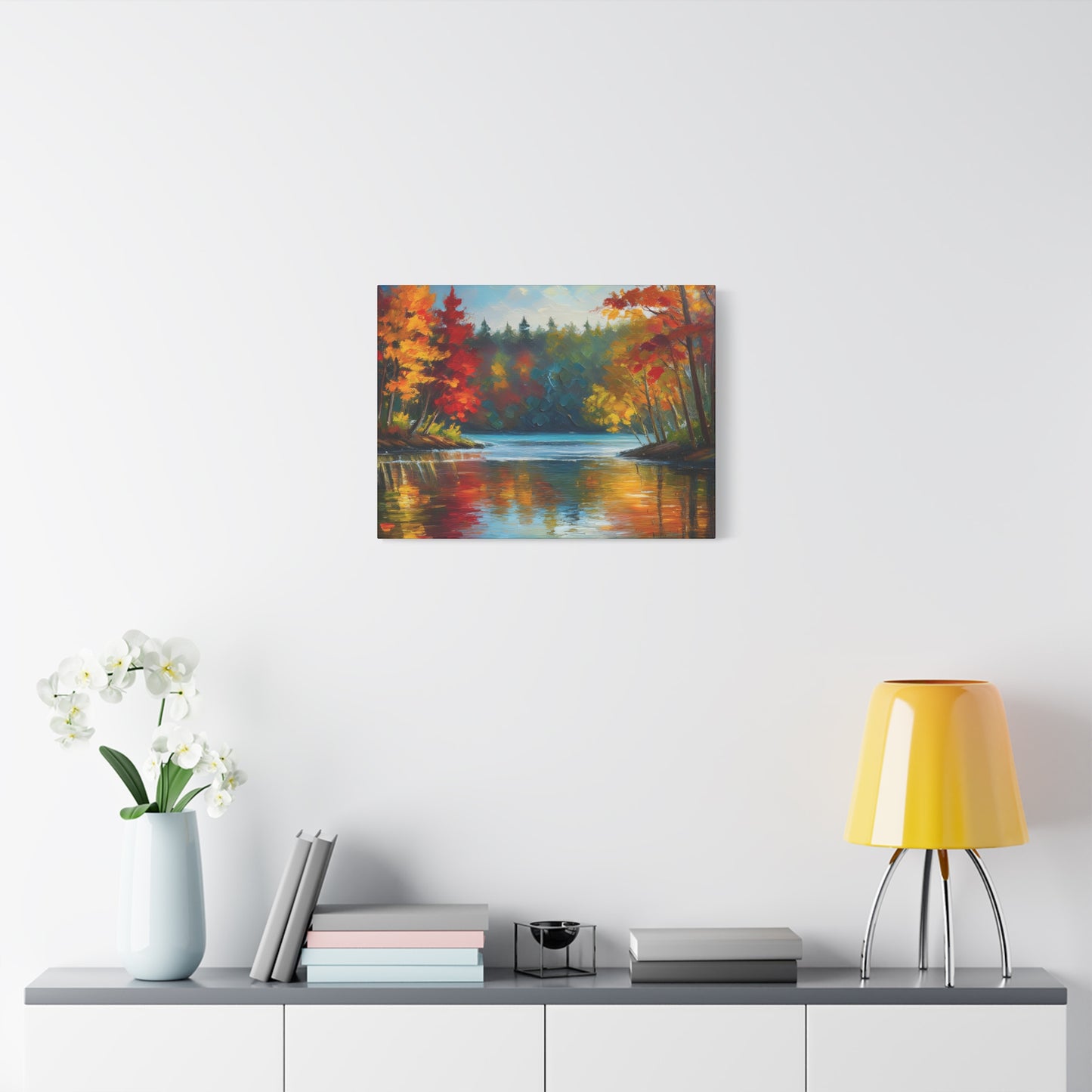 Fall Leaves on the Lake on Canvas | wall art |  wall print