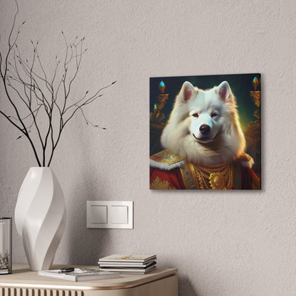 Regal Samoyed Canvas Art, Pet Wall Decor, Dog Portrait, Unique Home Decor, Animal Lover Gift, Noble Canine Wall Art