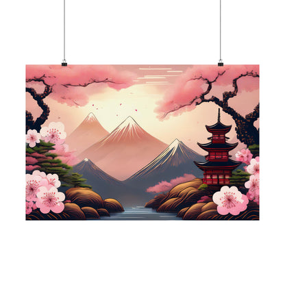 Japanese Cherry Blossom Wall Art Print | Wall Art | Wall Print | Japanese Wall Art