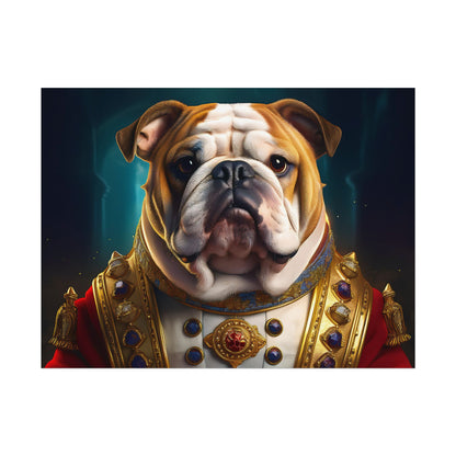 English Bulldog Renaissance  Dog Pet Portrait Print | Wall Art | Wall Print