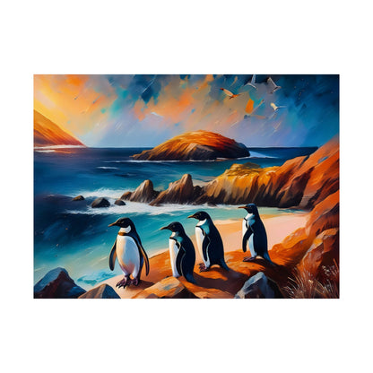 Phillip Island Little Penguins Australia Wall Art | Vibrant Wall Print | Unique Painting Print | Style 2 | Wall Art | Wall Print