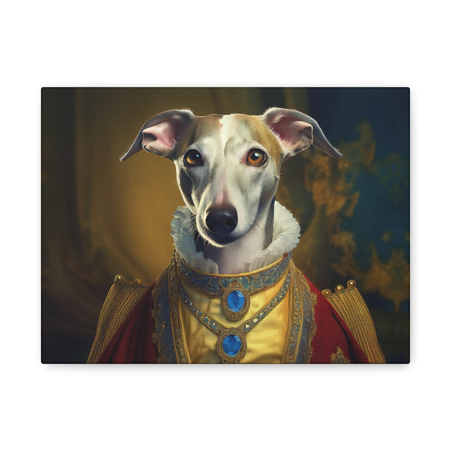 Whippet Renaissance Pet Portrait  Print - Canvas, wall art, wall print, dog portrait, dog art
