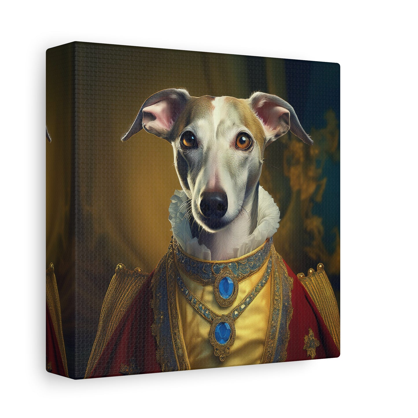 Whippet Renaissance Pet Portrait  Print - Canvas, wall art, wall print, dog portrait, dog art