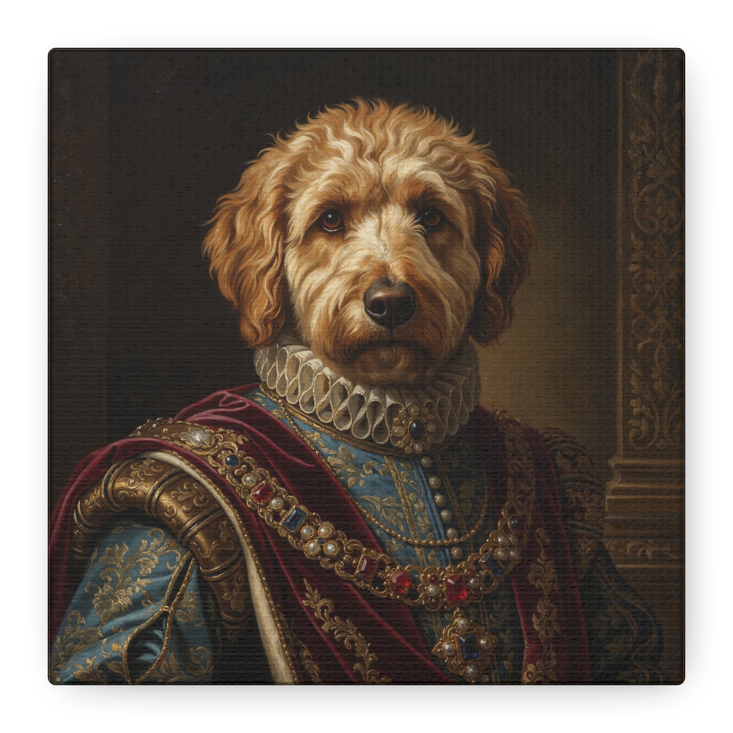 Labradoodle Renaissance Pet Portrait Canvas, Dog Wall Art, Home Décor, Pet Lovers Gift, Animal Artwork, Canine Decor