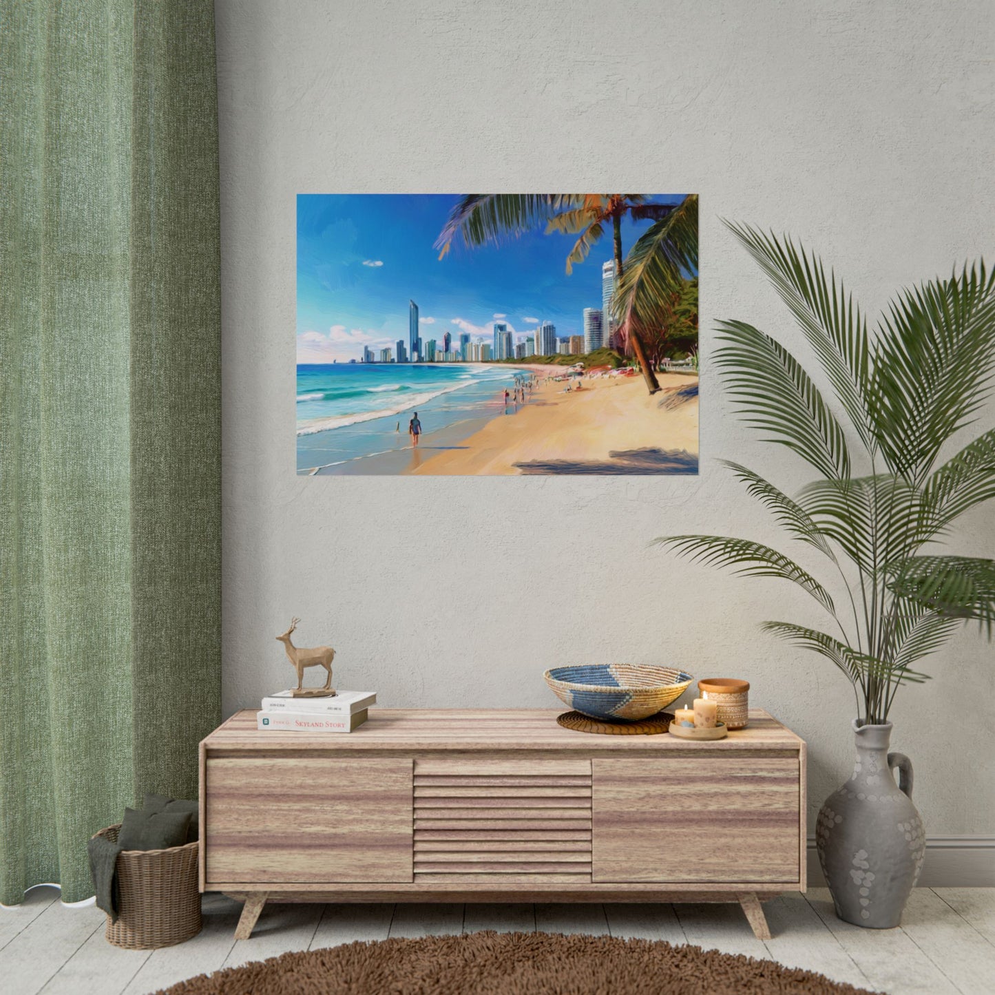 Surfers Paradise Beach Australia Coastal Print | Style 1 | Wall Art | Wall Print