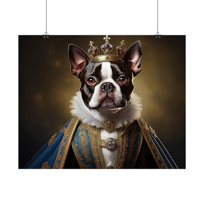 Boston Terrier Renaissance Dog Portrait Art Print, Wall Decor Gift, Animal Lover Home Decor, Dog Wall Art
