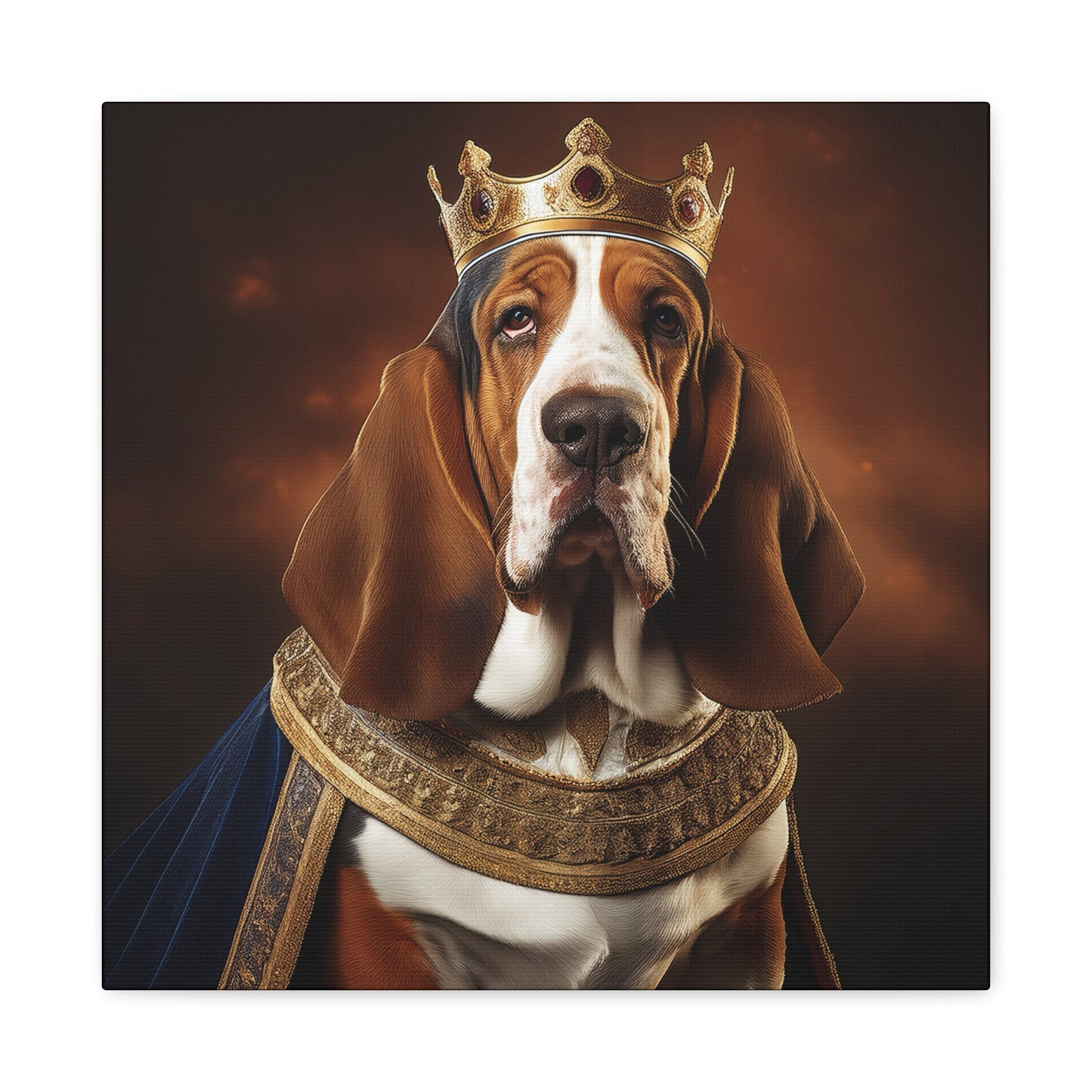 Bassett Hound Renaissance Pet Portrait on Canvas | Wall art | wall print | Dog Art
