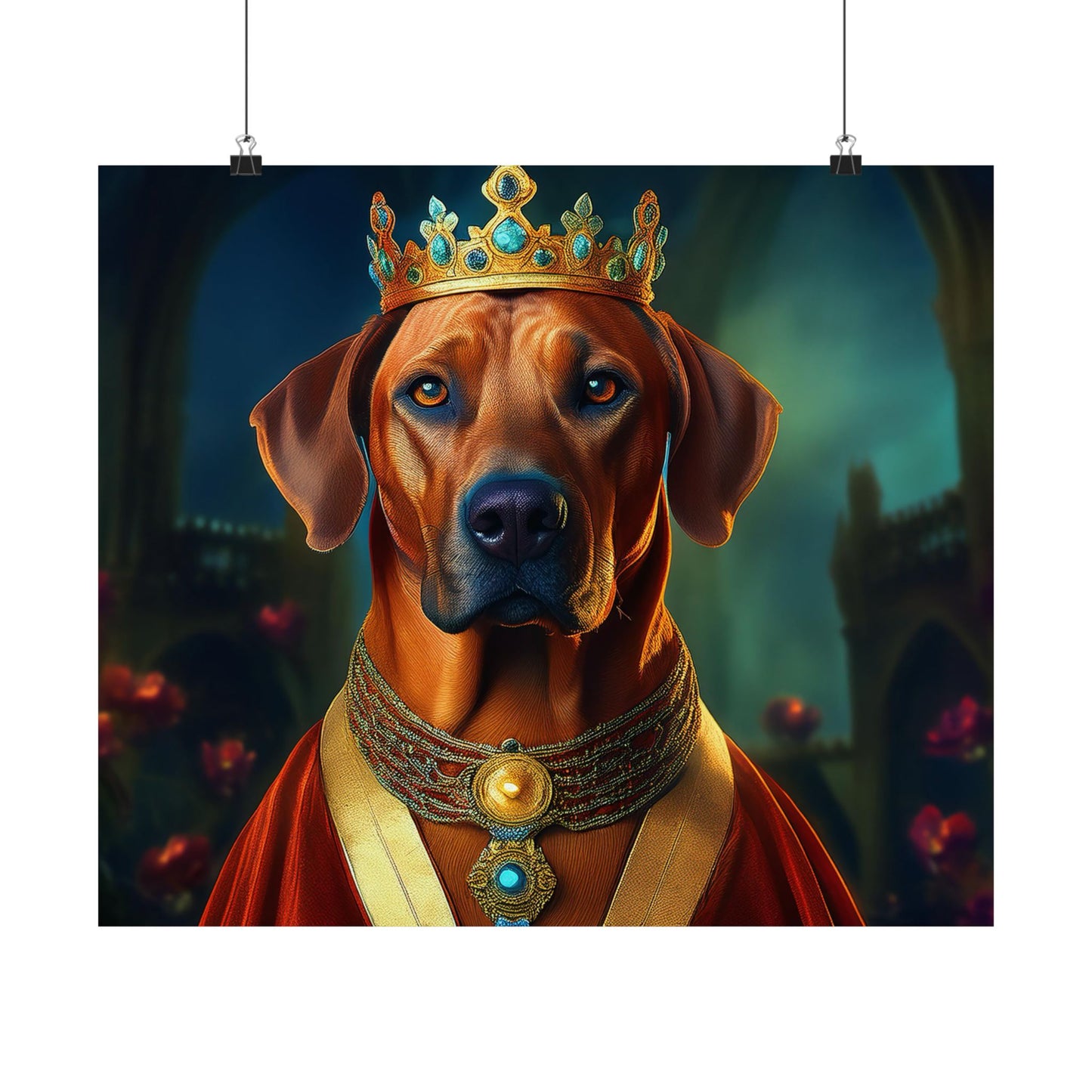 Rhodesian Ridgeback Dog Renaissance Pet Portrait, Rhodesian Ridgeback Art Print,  Animal Lover Art, Wall art, wall print