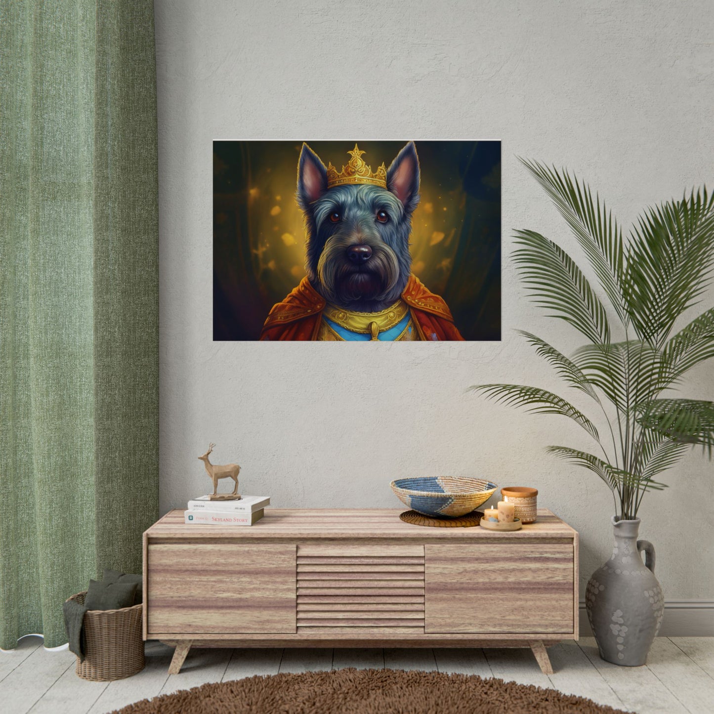 Scottish Terrier Renaissance Pet Portrait Print, Dog Lover Wall Art, Animal Artwork, wall prints, wall art, Dog Memorial Gift
