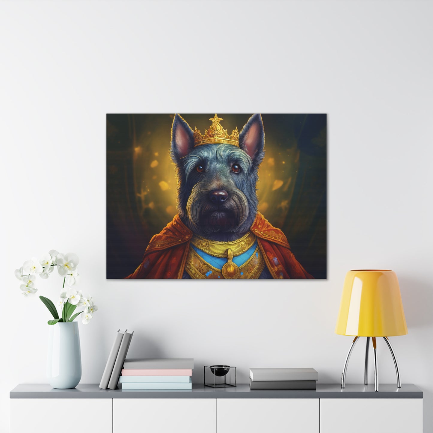 Scottish Terrier Renaissance Pet Portrait on Canvas | Wall art, wall print, dog portrait, dog art