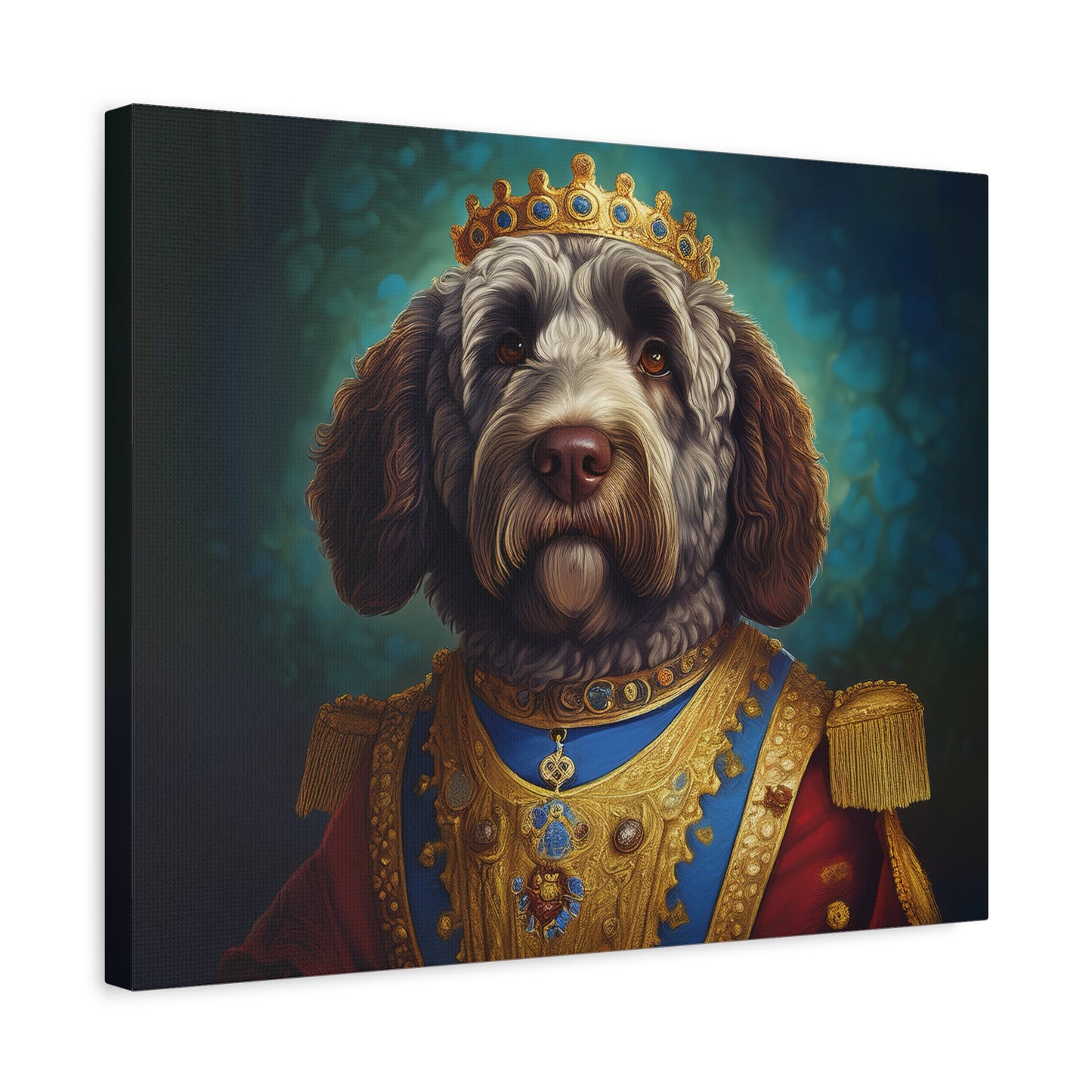Portuguese Water Dog Renaissance Pet Portrait on Canvas | wall art | wall print