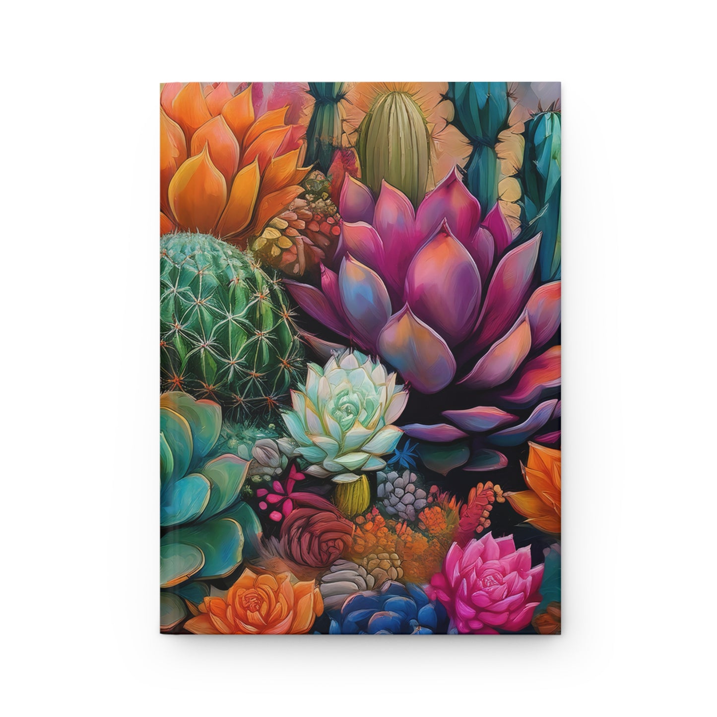 Cacti & Succulents Rainbow Hardcover Journal (Style 1), Writing Notebook, Diary, Sketchbook, Dream Journal
