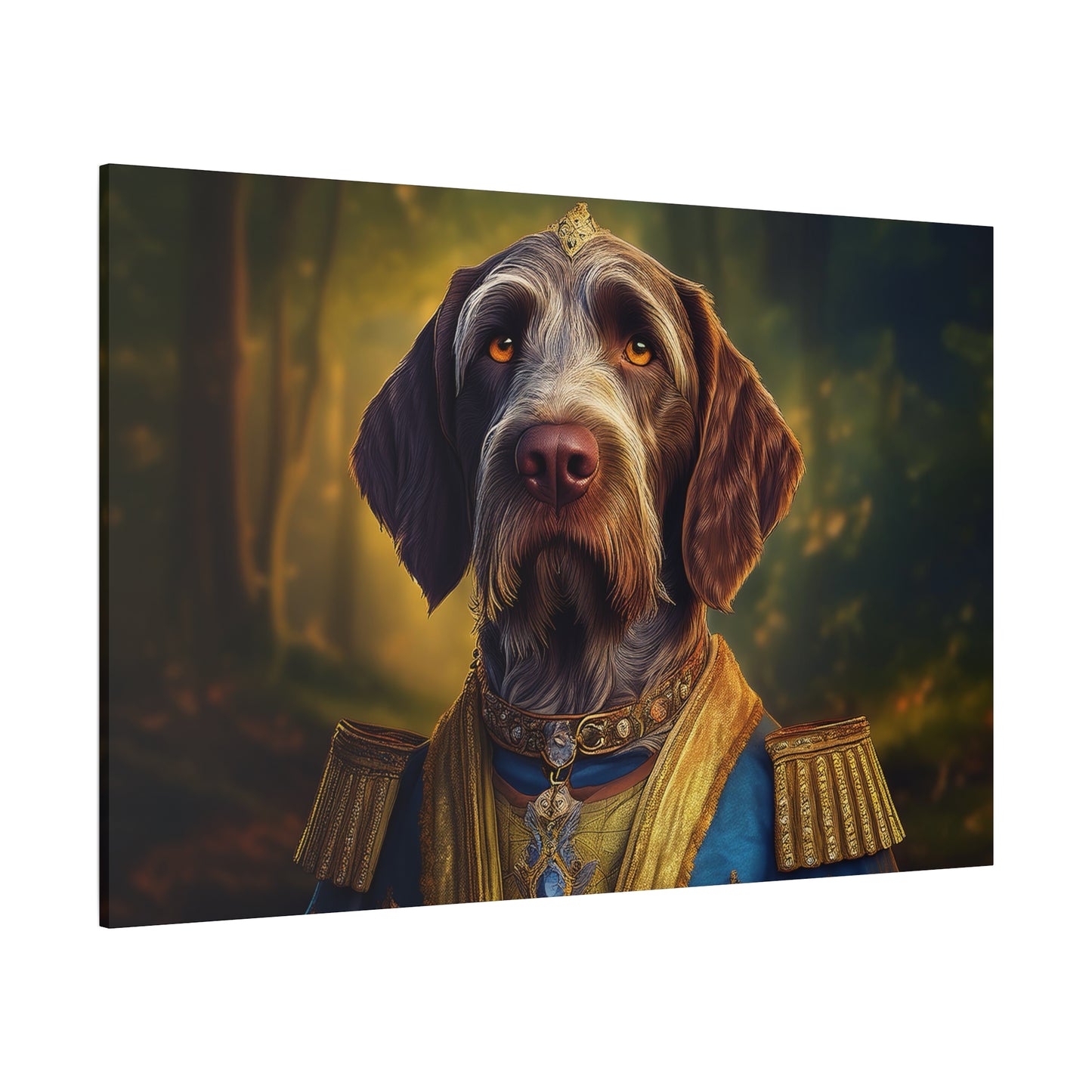 German Wirehaired Pointer Dog Pet Portrait Renaissance - Canvas, wall art, wall print, dog portrait, dog art
