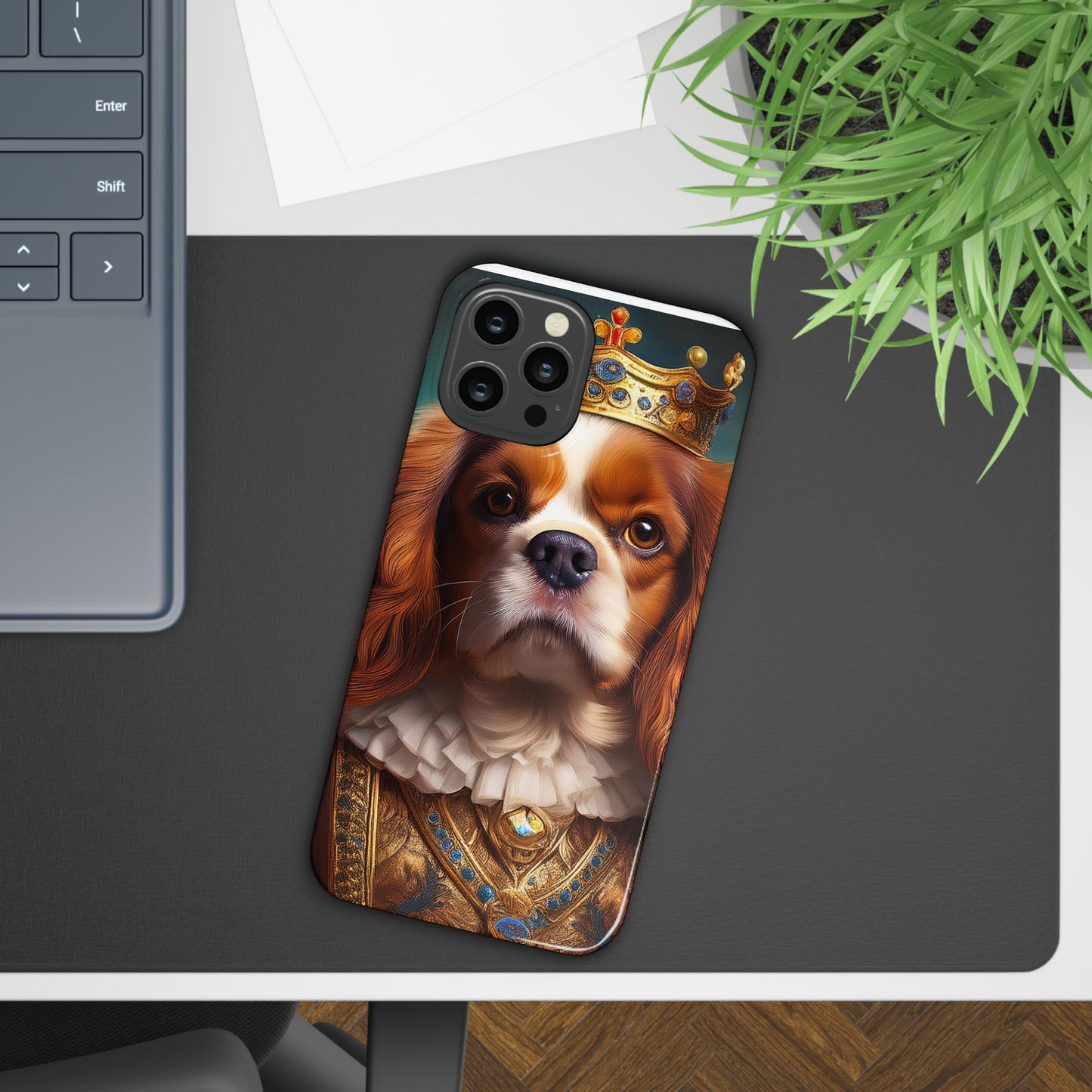 Cavalier King Charles Renaissance Dog Portrait Slim Phone Case