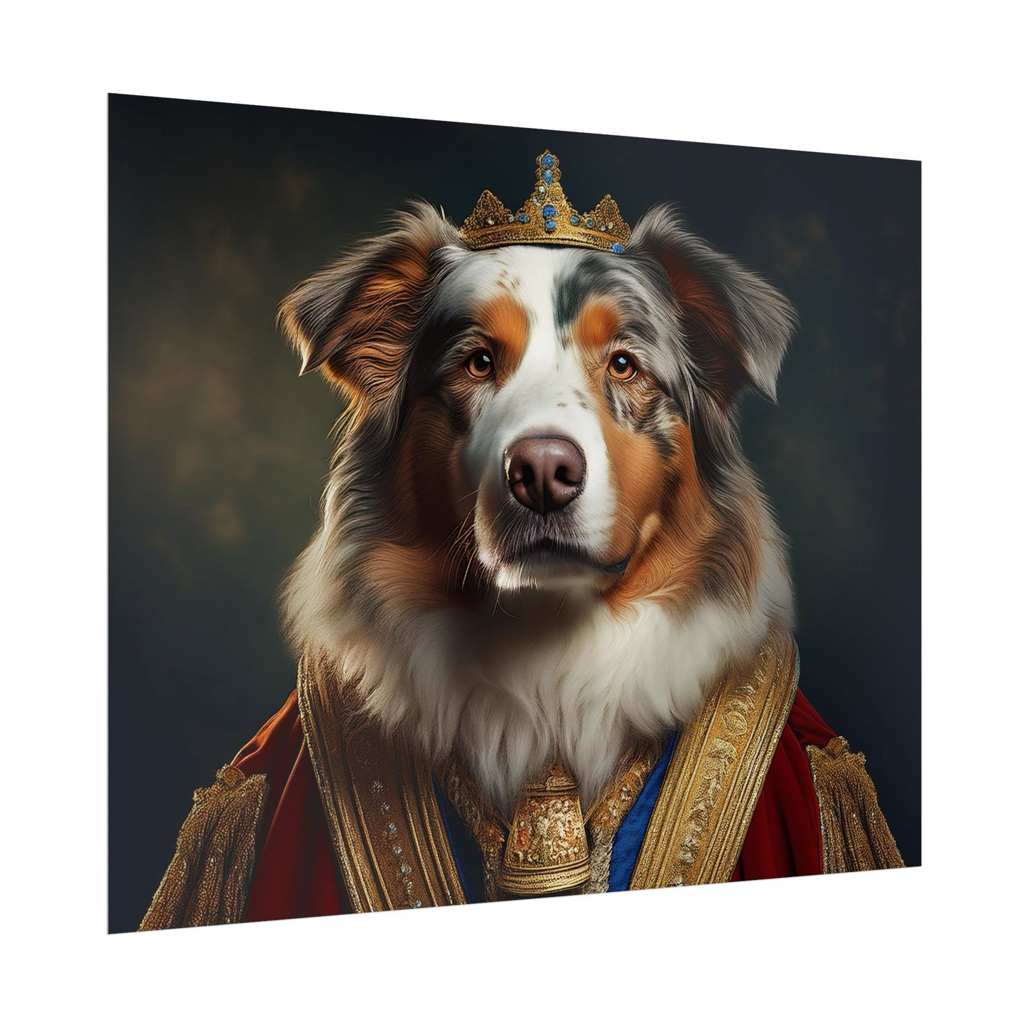 Australian Shepherd Dog Renaissance Pet Portrait Print | Wall Art | Wall Print