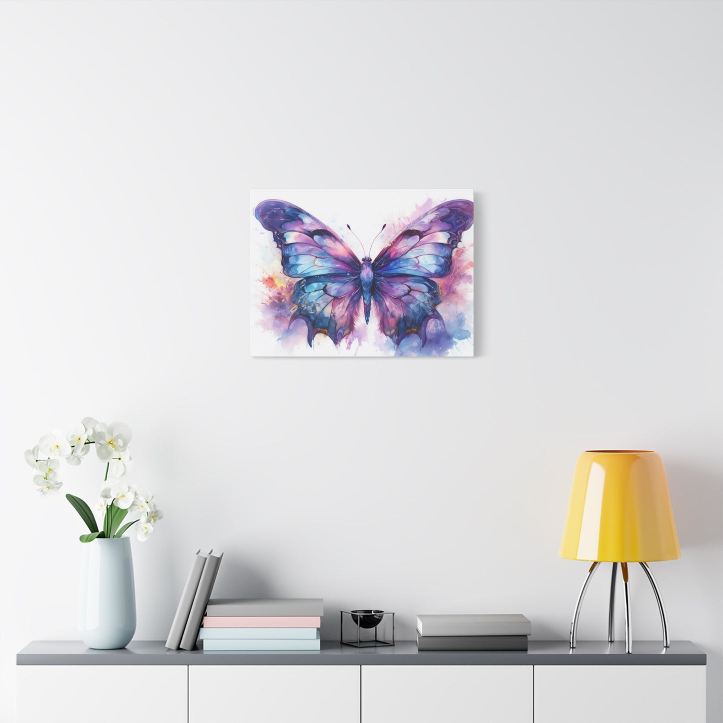 Blue & Purple Butterfly Alcohol Ink Canvas Art | Butterfly Decor | Wall Art | Wall Print