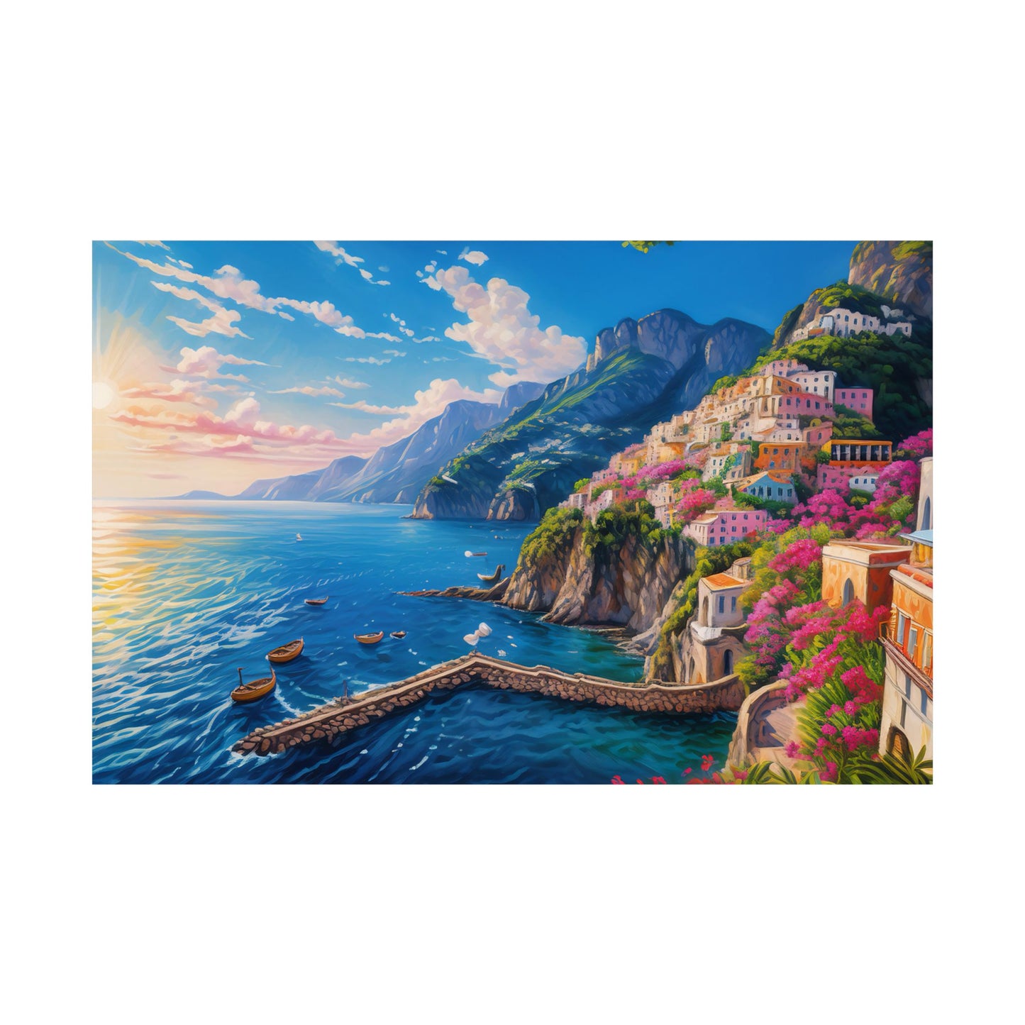 Amalfi Coast Italy Coastal Print | Style 4 | Wall Art | Wall Print