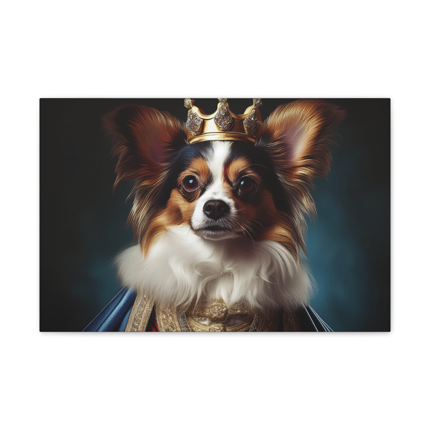 Papillon Pet Portrait Renaissance on Canvas, wall art, wall print, dog portrait, dog art