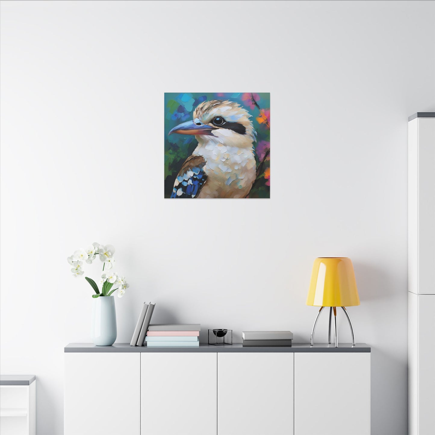 Vibrant Kookaburra Australia Bird Canvas Print,  Nature Lover Gift, Wall Print, Australia Art, Bird Art