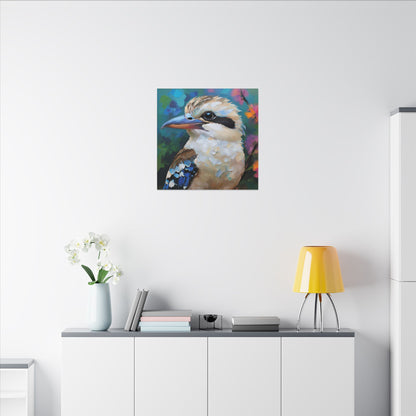 Vibrant Kookaburra Australia Bird Canvas Print,  Nature Lover Gift, Wall Print, Australia Art, Bird Art
