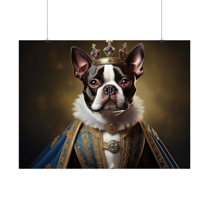 Boston Terrier Renaissance Dog Portrait Art Print, Wall Decor Gift, Animal Lover Home Decor, Dog Wall Art