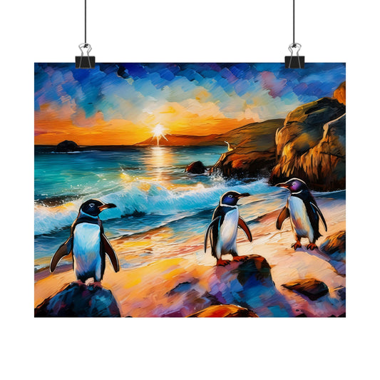 Philip Island Little Penguins Australia Wall Art | Vibrant Wall Print | Unique Painting Print | Style 1 | Wall Art | Wall Print