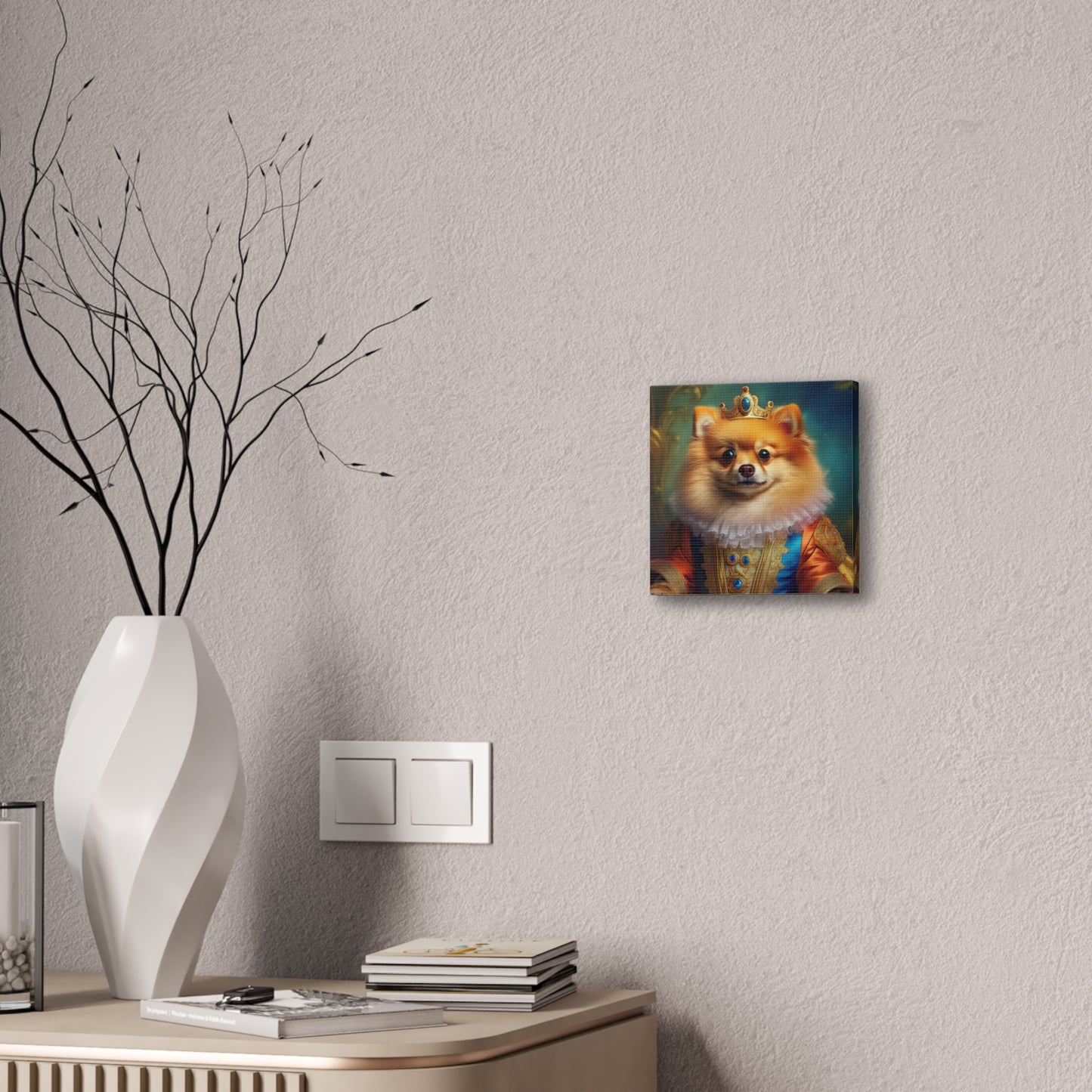 Pomeranian Renaissance Pet Portrait Canvas Print